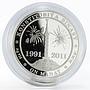 Turkmenistan 10 manat  20 years of Independence Monument proof silver coin 2011