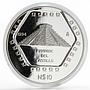 Mexico 10 pesos Piramide del Castillo proof silver coin 1994