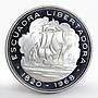 Chile 10 pesos Escuadra Libertadora Ship proof silver coin 1968