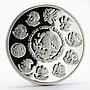 Mexico 5 onzas Winged Victory Statue Volcanoes proof silver coin 1996