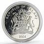 Malawi 20 kwacha The Big Five Lion proof silver coin 2004
