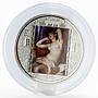 Cook Islands 20 dollars Renoir The Sleeping Bather swarovski colored silver 2012