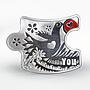 Niue set of 2 coins You and Me birds silver crystals 2012