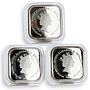 Tuvalu set of 3 coins Art Louvre Collection colored proof silver 2009
