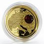 Niue 1 dollar Amber Road Europe silver amber gilded proof 2011