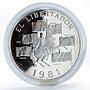 Panama 20 balboas Simon Bolivar The Liberator proof silver coin 1981