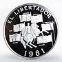 Panama 20 balboas Simon Bolivar The Liberator proof silver coin 1981