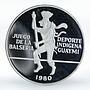 Panama 10 balboas Balseria game Guaymi Indigenous Sports proof silver coin 1980