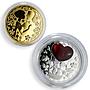 Niue set of 2 coins Just Married Wedding synthetic ruby silver proof coin 2014