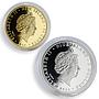 Niue set of 2 coins Just Married Wedding synthetic ruby silver proof coin 2014