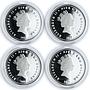 Niue set 4 coins Famous Express Trains proof colored silver 2010