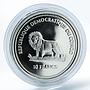 Congo 10 francs Happy babe pig animal silver gilded coin 2006