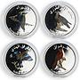 Oman set of 4 coins Birds coloured silver proof 2009