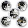 Tuvalu set of 5 coins Fighter Planes of WWII colored proof silver coin 2008