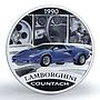 Tuvalu 1 dollar Lamborghini Countach colored silver proof coin 2006