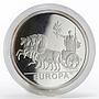 Andorra 10 diners Europa in chariot proof silver coin 2001