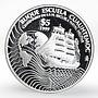 Mexico 5 pesos Naval training ship Cuauhtemoc proof silver coin 1999