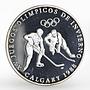 Panama 1 balboa XV Olympic Winter Games Calgary Hockey proof silver coin 1988