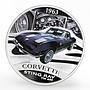 Tuvalu 1 dollar Legendary Sports Cars Corvette Sting Ray silver proof 2006