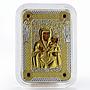 Niue 1 dollar Icon Zarvanytsia Mother of God gilded swarowski silver coin 2014