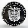 Panama 1 balboa Olympic Winter Games Calgary Ski Jumping proof silver coin 1988