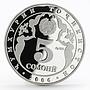 Tajikistan 5 somoni XVth Anniversary of Independence proof silver coin 2006