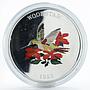 Turks and Caicos Islands 25 crowns Woodstar birds colored proof silver coin 1995