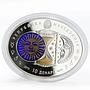 Macedonia 10 denari Zodiac Aquarius 3D printing gilded silver oval coin 2015