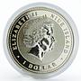 Niue 1 dollar Year of the Pig Happy colored silver proof coin 2007