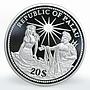 Palau 20 dollars Independence October colored proof silver coin 1994