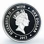 Niue 1 dollar Mexican redknee tarantula Venomous spiders color silver coin 2012
