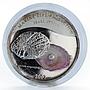 Palau 5 dollars Marine Life Pearl Oyster colored proof silver coin 2007