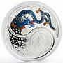 Fiji set 2 coins Year of the Dragon Ying Yang colored proof silver 2012
