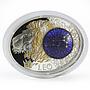 Macedonia 10 denari Zodiac Leo 3D printing Gilded Silver Oval Coin 2014