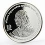 Bangladesh 10 taka 150th Anniversary Rabindranath Tagore proof silver coin 2011