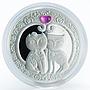 Belarus 20 rubles My Love Cats corundum silver coin 2011