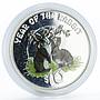 Cook Island 10 dollars Year of The Rabbit colored proof silver coin 2011