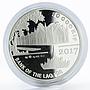 Laos 50000 kip Amur tiger colored proof silver coin 2017