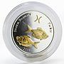 Mongolia 250 tugriks Pisces Zodiac fishes silver gilded 1/2 oz coin 2007