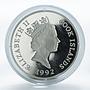 Cook Island 50 Dollars Endangered World Wildlife Gorilla proof silver coin 1992