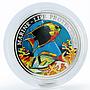 Gambia 100 bututs Marine Life Protection Fishes colored proof silver coin 1997