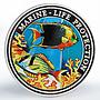 Gambia 100 bututs Marine Life Protection Fishes colored proof silver coin 1997