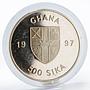 Ghana 500 sika Marine Life Protection Fishes colored proof silver coin 1997