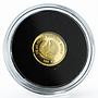 Laos 500 kip Year of the Rat proof gold coin 2008