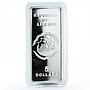 Liberia 5 dollars Year of the Tiger Lunar Rectangular colored silver coin 2010