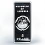 Liberia 5 dollars Year of the Tiger Lunar Rectangular colored silver coin 2010