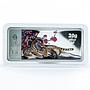 Liberia 5 dollars Year of the Tiger Lunar Rectangular colored silver coin 2010