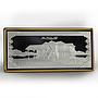 Brunei 50 dollars Sultan Istana Darussalam building gilded proof silver 1996