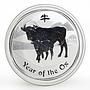 Australia 50 cents Year of the Ox Lunar Series II 1/2 oz silver coin 2009