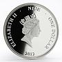 Niue 1 dollar Vladimir Vysotsky musician colored silver proof coin 2012